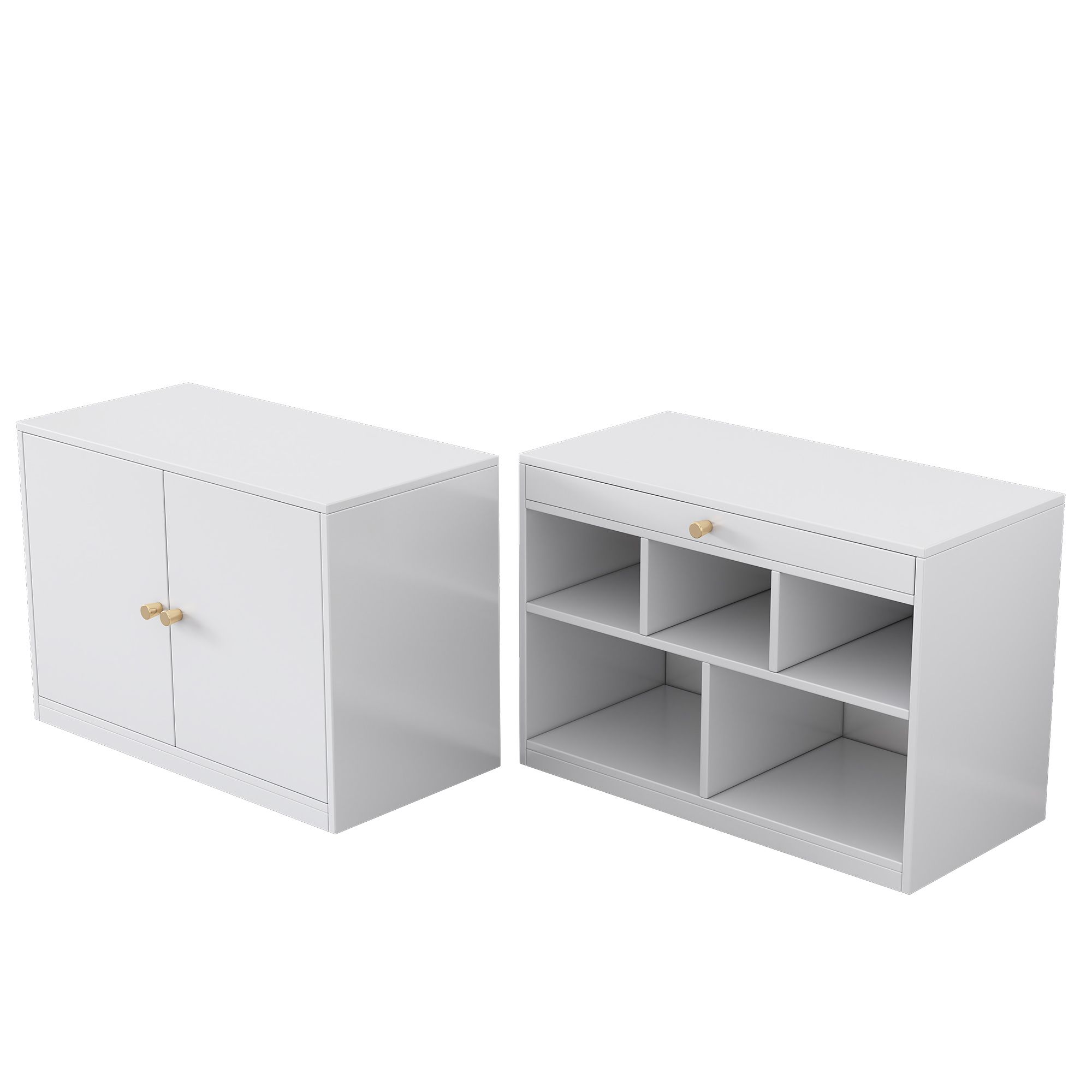 Flieks Etagenbett 90x200cm mit Schrank, Hochbett mit Leiter und Treppe, Kinderbett Stockbett Einzelbett mit Rausfallschutz, Holzbett für Kinder, Weiß