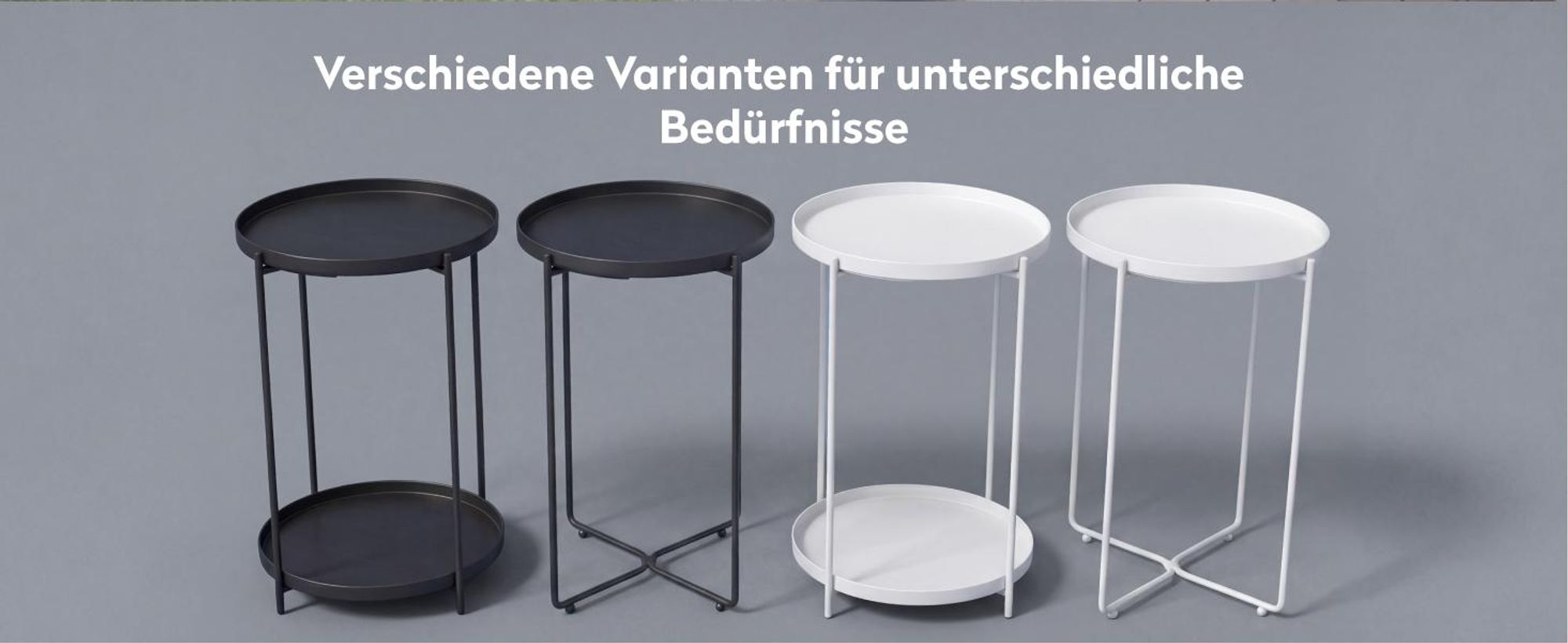 doporro Beistelltisch rund, Kleiner Tisch, Couchtisch rund mit 1 Ablagen und Metallgestell, 35 x 51cm, Beistelltisch Weiß Reglo-08