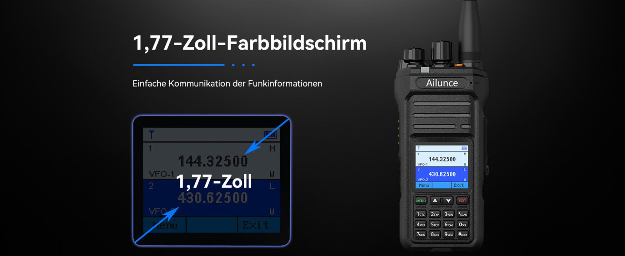 Retevis Ailunce HA1UV Funkgeräte, IP67 wasserdicht, 2800 mAh, Repeater-fähig, Walkie Talkie mit großer Reichweite Outdoor-Abenteuer Wandern