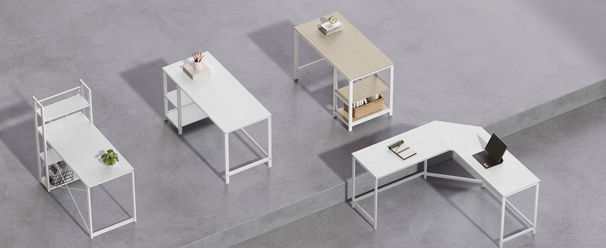 VASAGLE Computertisch Schreibtisch mit 2 Regale 120 x 75 x 60 cm