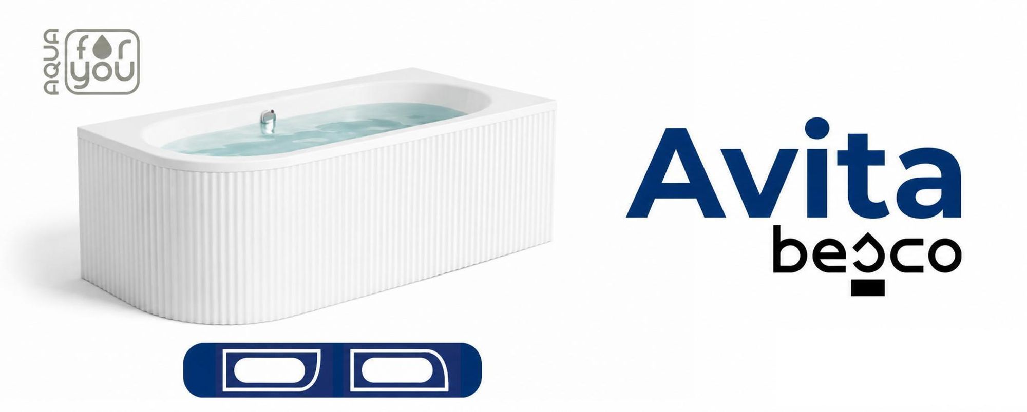 AQUA for you | Badewanne - BESCO AVITA - Eckbadewanne - 180x75 cm - RECHTS - Weiß - mit Schürze, Füßen, Ablaufgarnitur, Rechteck Badewanne
