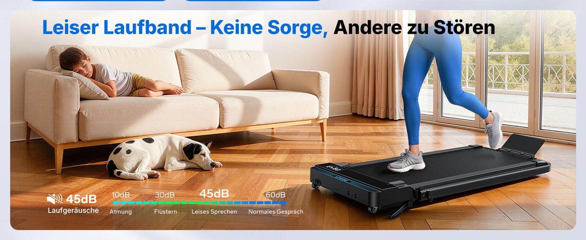 Merach 2-in-1 Laufband mit 6 % Steigung, 1–12 km/h, 3,0 PS, App, Fernbedienung, bis 136 kg, LED-Display Walking Pad