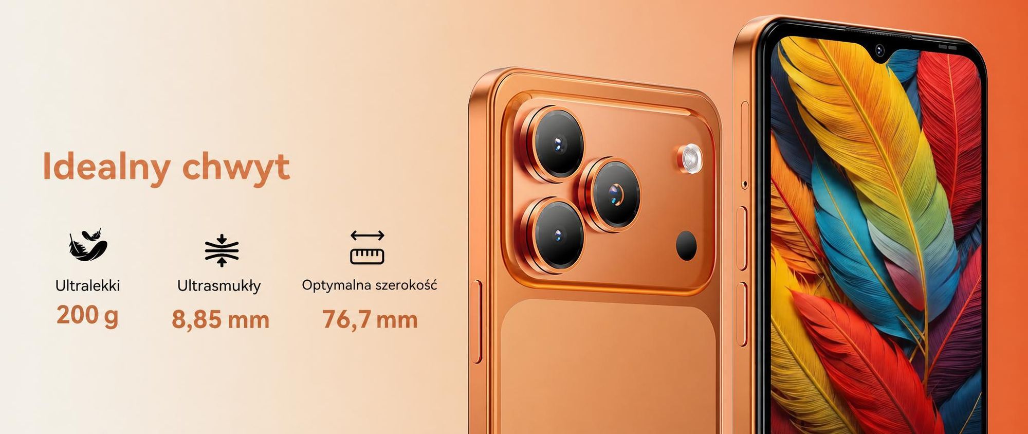 Telefon komórkowy Blackview WAVE 7C 2026 bez umowy, 6,56", Android 16, 16 GB + 64 GB / karta TF do 2 TB, Face ID, bateria 5000 mAh, aparat 32 MP, dwie karty SIM, Wi-Fi 5, IP54