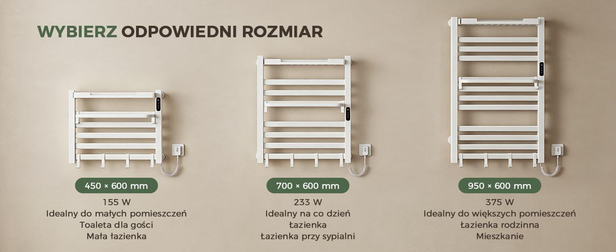 S'AFIELINA Grzejnik łazienkowy elektryczny z półką 700 × 600 mm 233 W Biały,Grzejnik drabinkowy elektryczny WiFi z aplikacją