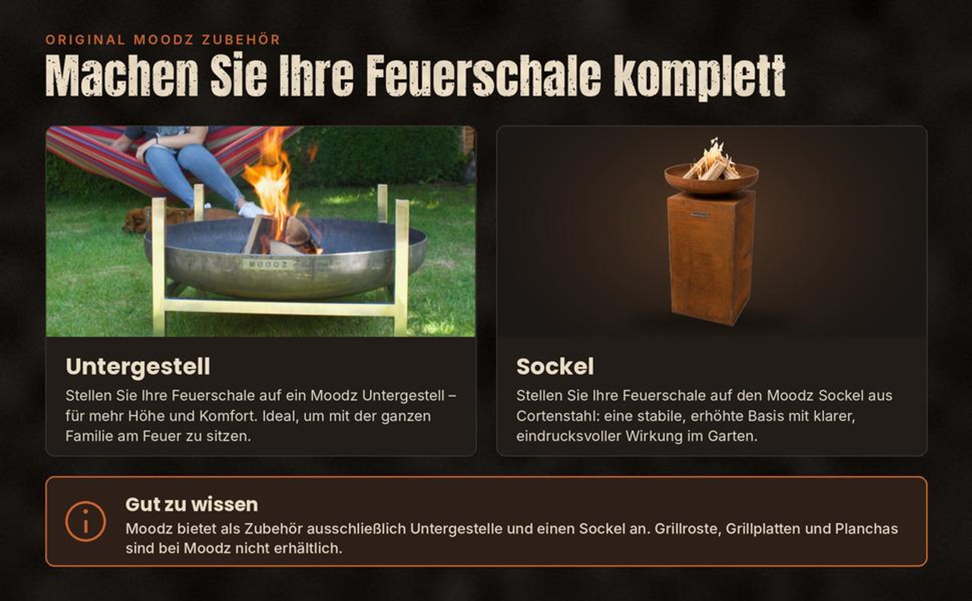 MOODZ Feuerschale 100 cm aus 3 mm Cortenstahl für den Garten