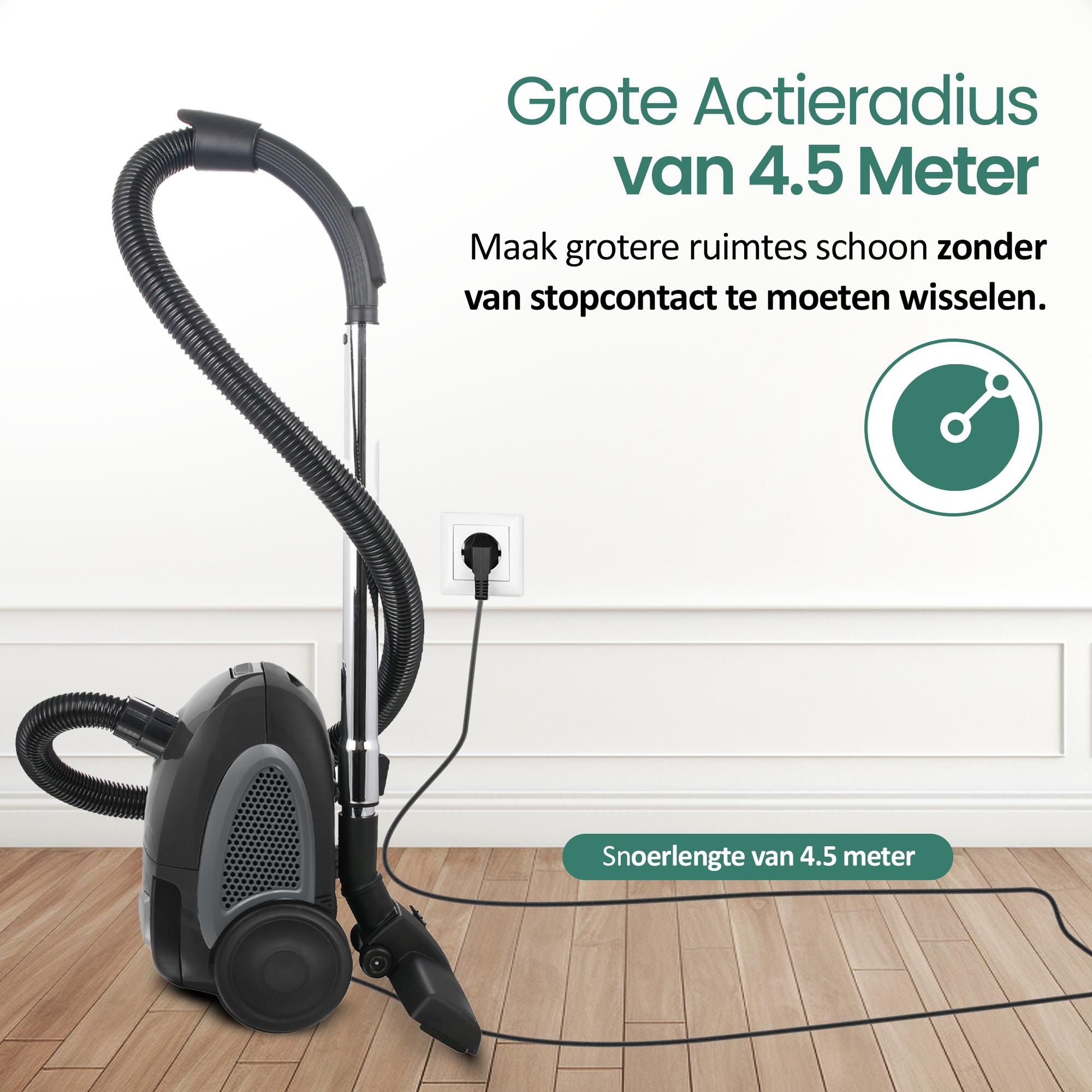 Emerio Stofzuiger met Zak – 2 L – Snoerlengte 4,5 m – 800 W – Zwart – VE-109959.14