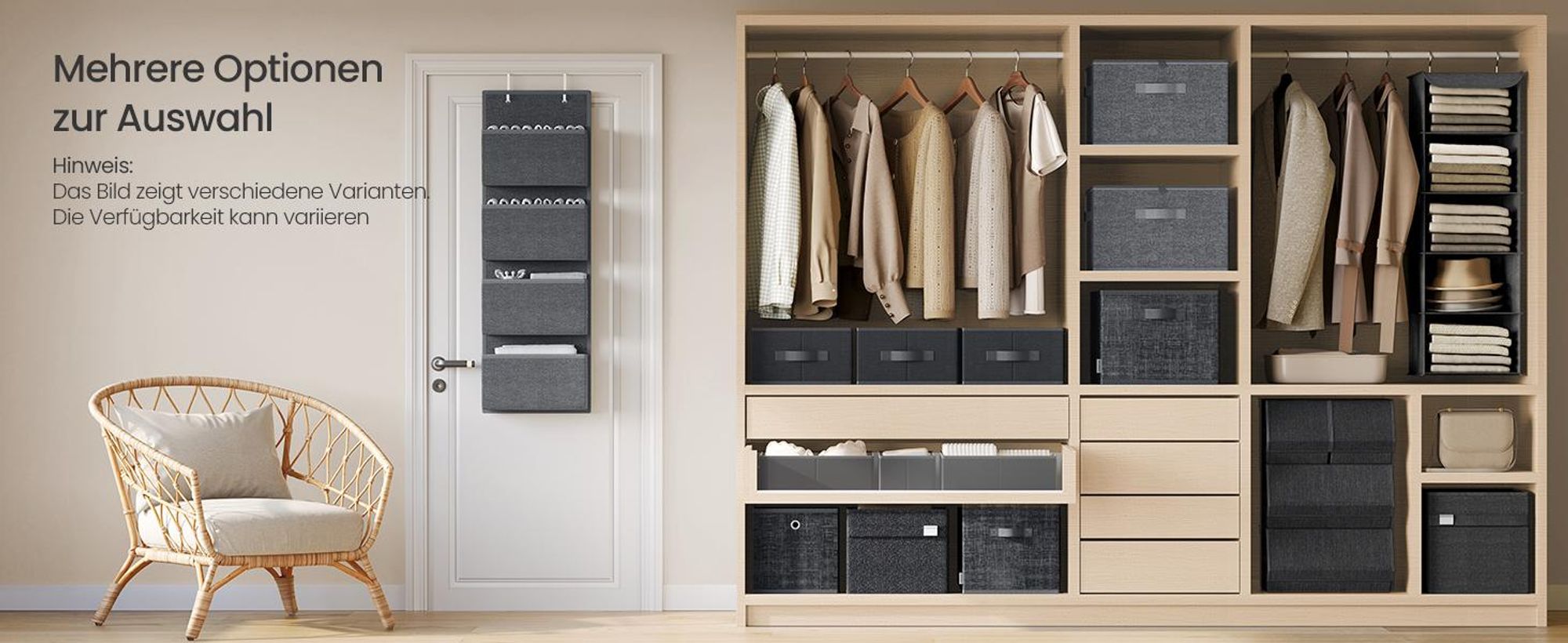 SONGMICS Unterwäsche-Organizer 8er Set, Schubladen-Organizer faltbar