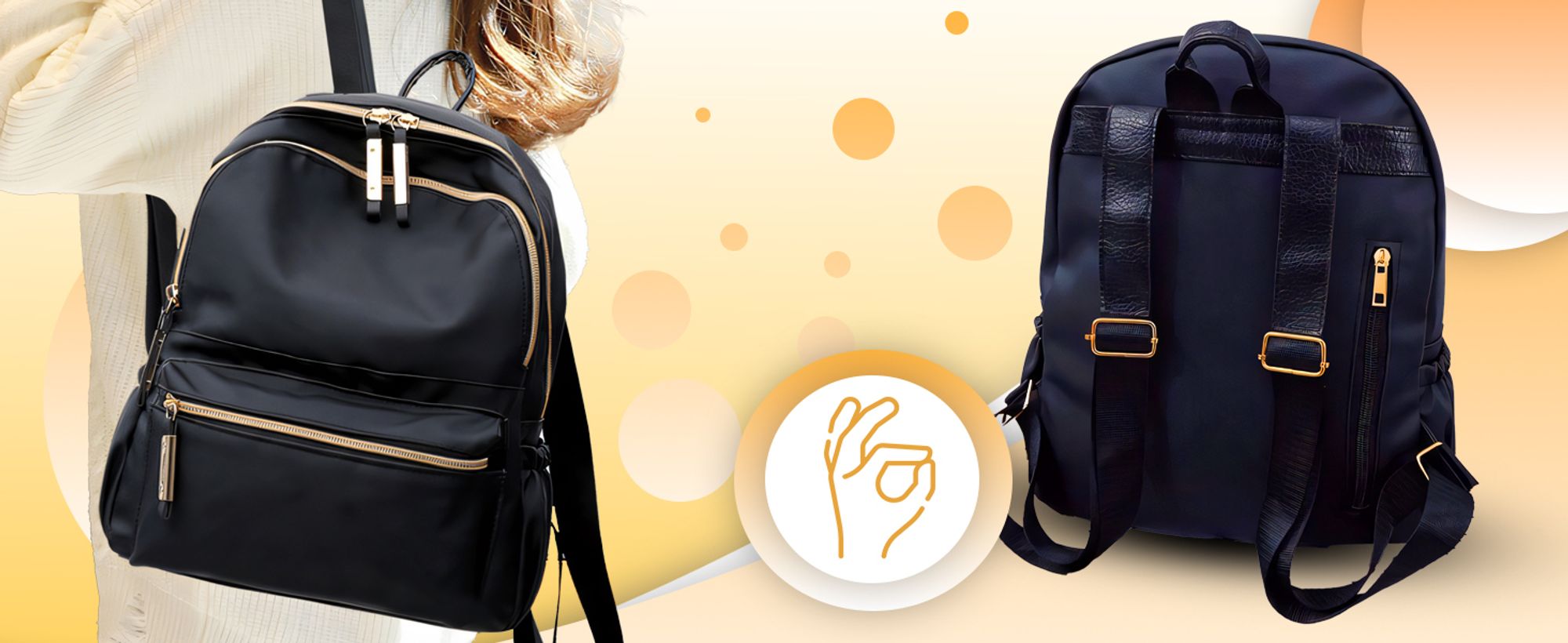 25L Rucksack Damen, Schule Reisen Arbeit & Freizeit Outdoor Sport, Bag, Wandertasche Fahrradrucksack Laptoprucksack Daypack Schwarz Retoo