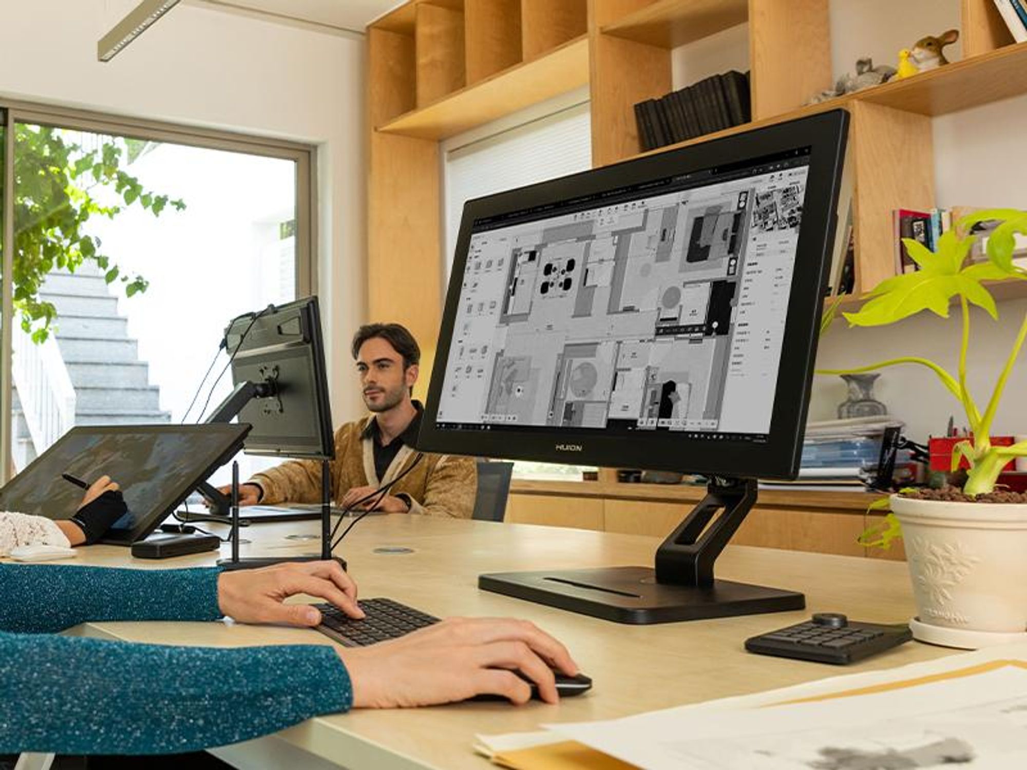 HUION Kamvas Pro 24 Gen 3 Grafiktablett mit Display, 23,8" 4K-UHD-Zeichenmonitor, neues PenTech 4.0,16384 Druckstufen mit Zwei Batterielosen Stiften
