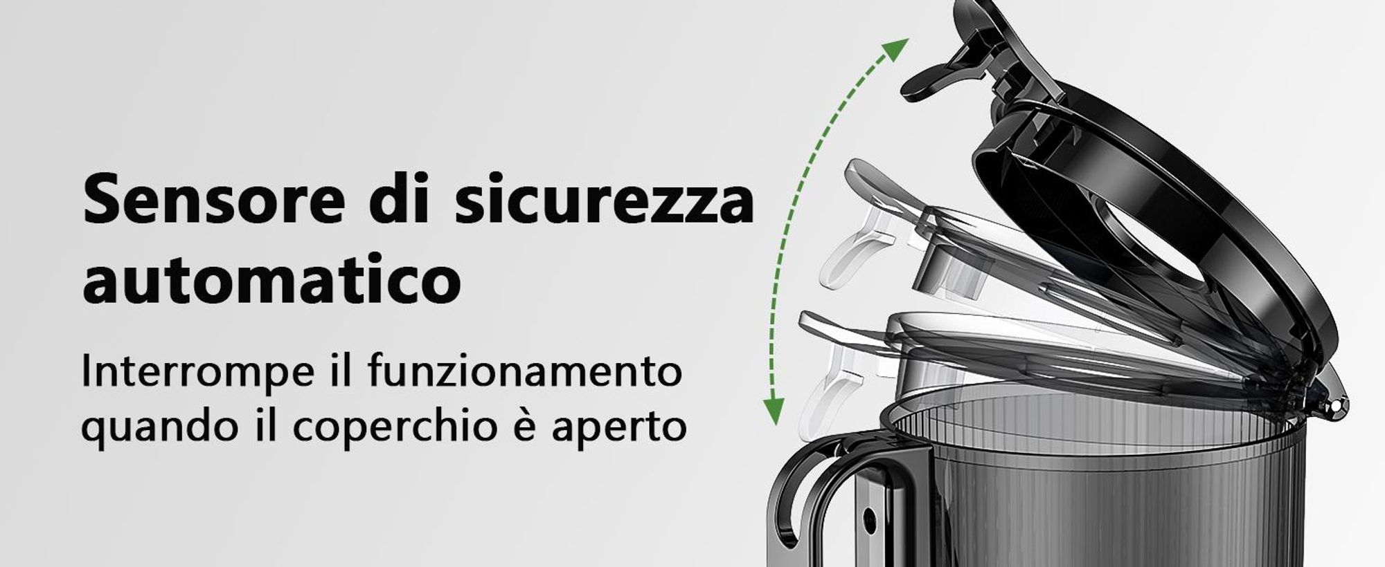 Estrattore di succo lento LINKChef SJ-052-EU-BL, adatto per frutta e verdura, dotato di triplo sistema di filtrazione, facile da pulire - Nero