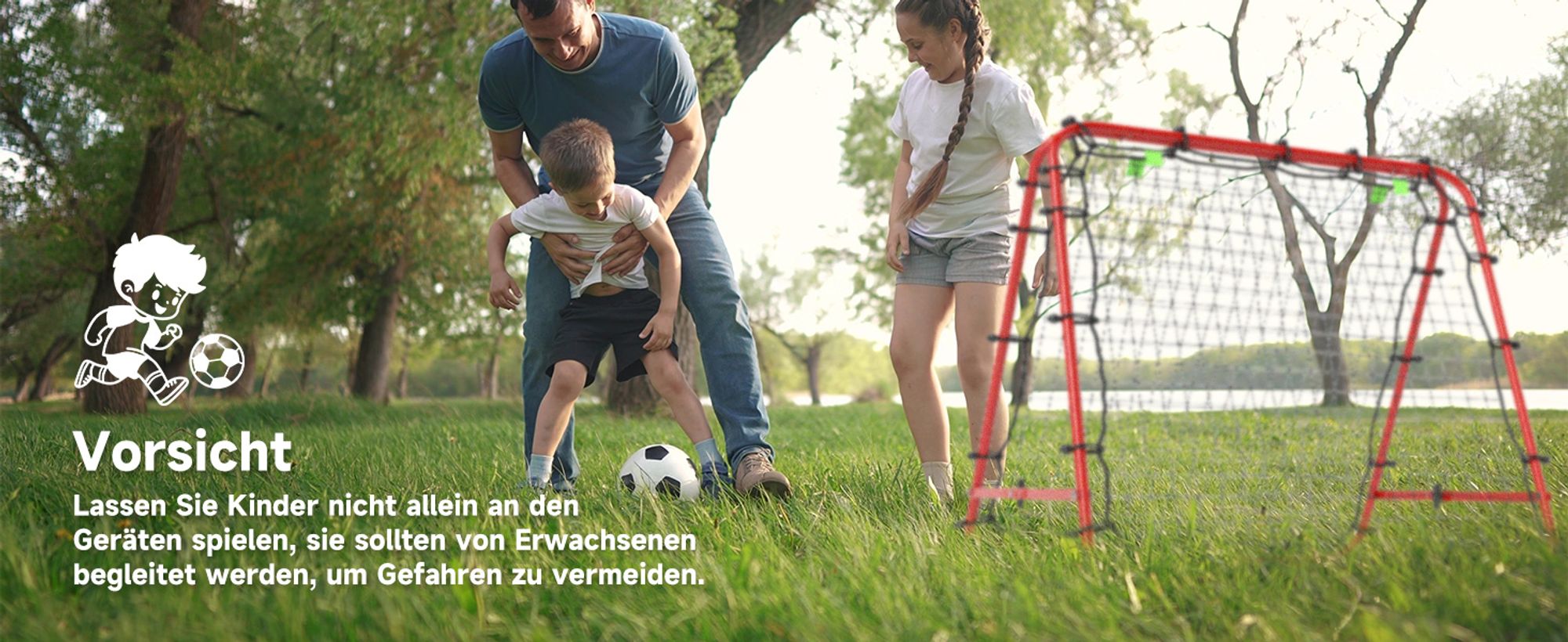 HOMCOM Fußball Rebounder Kickback Tor Rückprallwand Netz beidseitiger Rückprall Verstellbar in 5 Stufen für Fußball Training Stahl Rot