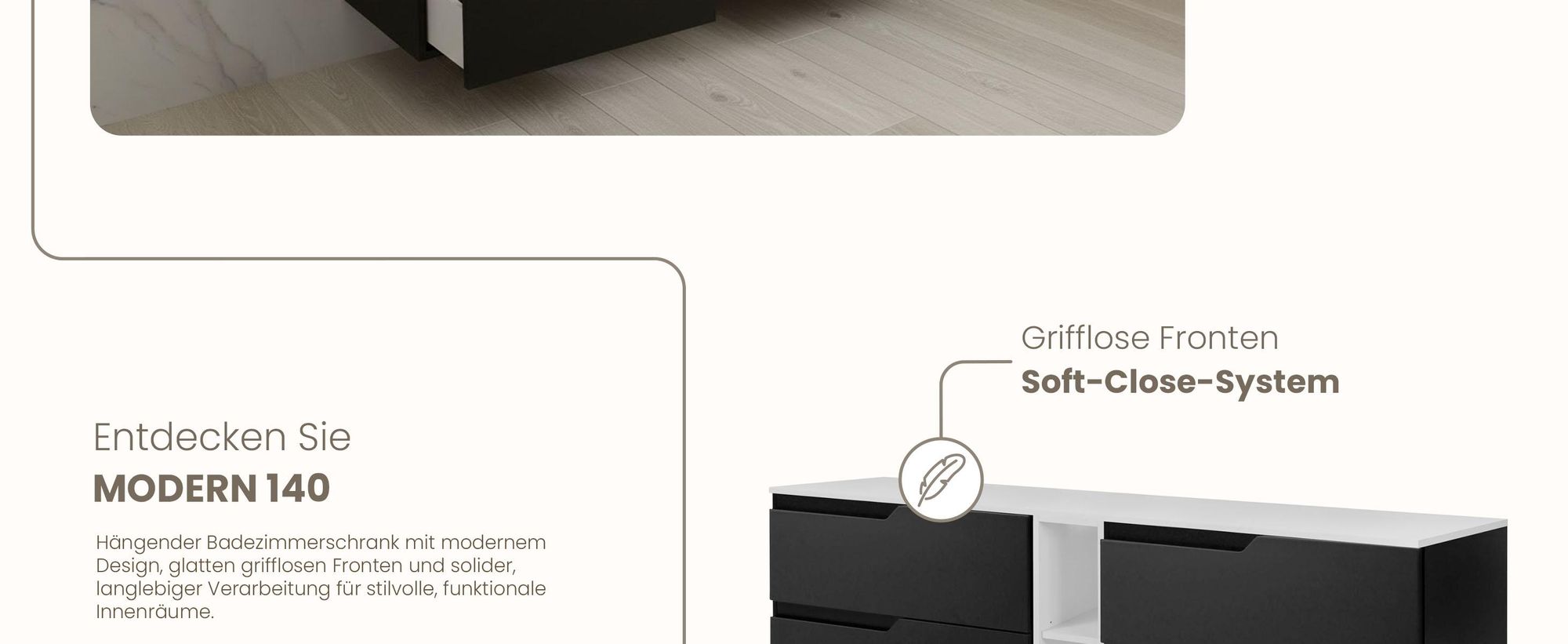 RODAN, Badmöbel, Badschrank, Badezimmermöbel, Badezimmer, MODERN, Waschbeckenunterschrank