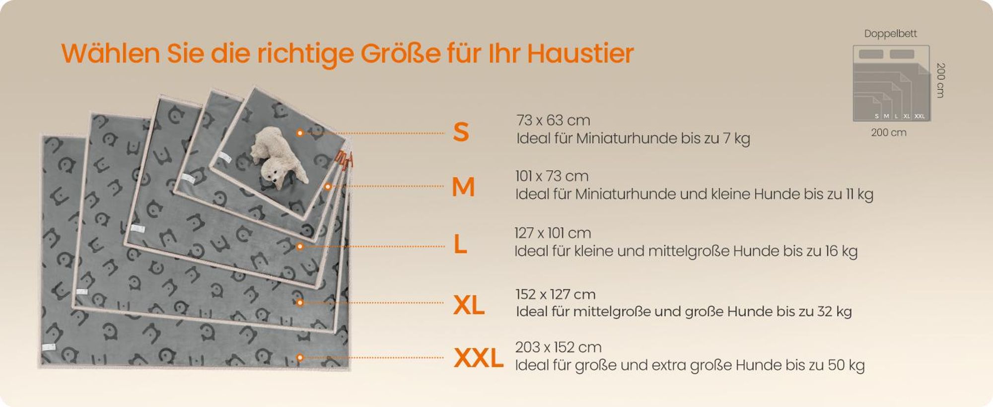 FEANDREA XXL Wasserdichte Hundedecke, Sherpa TPU-Folie Flanell, wasserdicht für Haustier