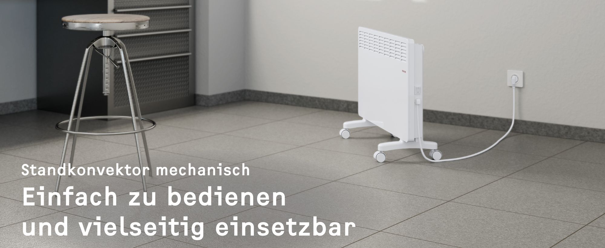 Elektroheizung Standgerät,  mit einfacher Regelung