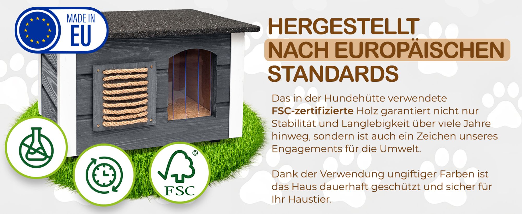 Isoliertes Katzenhaus für Draußen aus Holz – Wetterfest Katzenhütte mit Wärmedämmung, Wasserdichtem Dach & Thermovorhang – Einfache Montage - Teak
