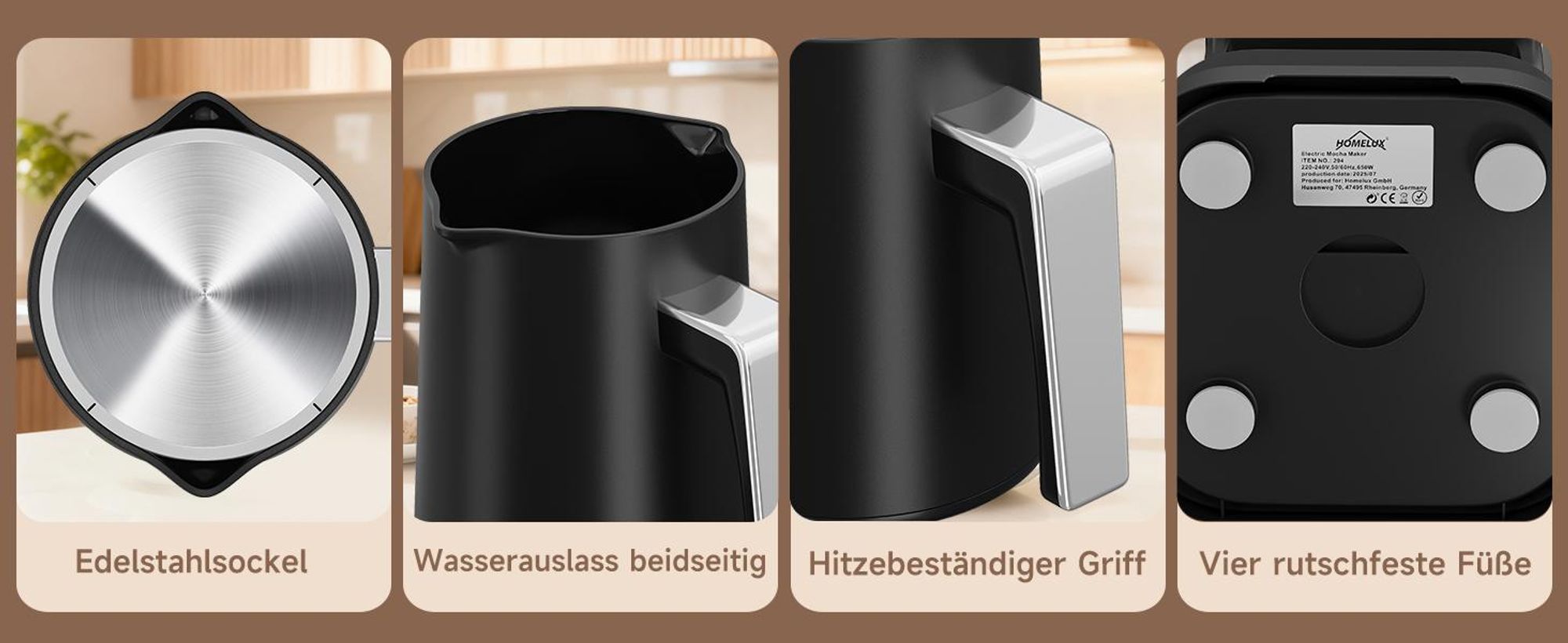 Türkische Kaffeemaschine 250 ml Mokka Maschine,650W Turkish Coffee Maker,Türkischer Kaffeekocher Elektrisch, Türkische Kaffeekann Für Mokka