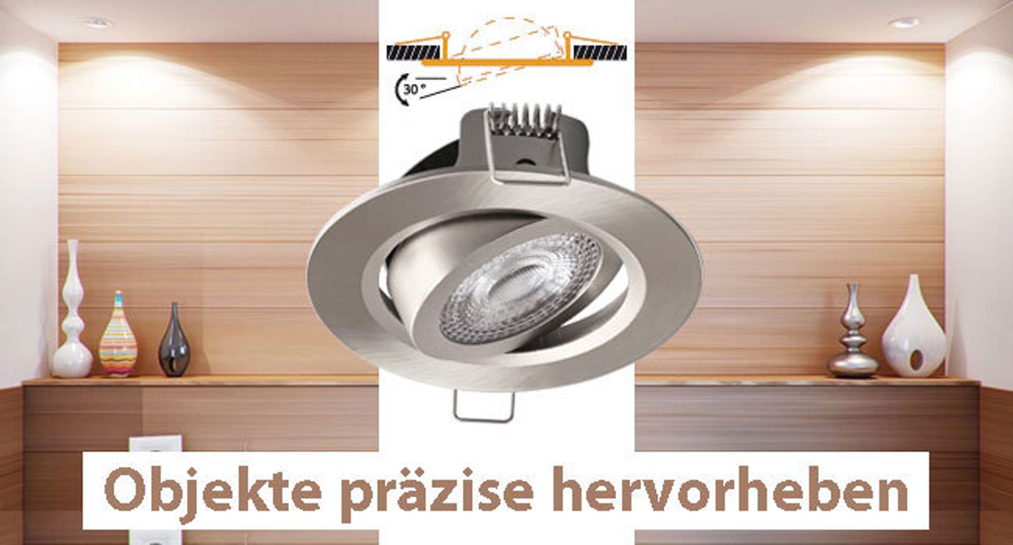 12x LED Einbaustrahler dimmbar Ultraflach 5 Watt Weiß schwenkbar 230V Rund warmweiß IP20 Deckenstrahler Spot Deckenspot Lumax SL-90