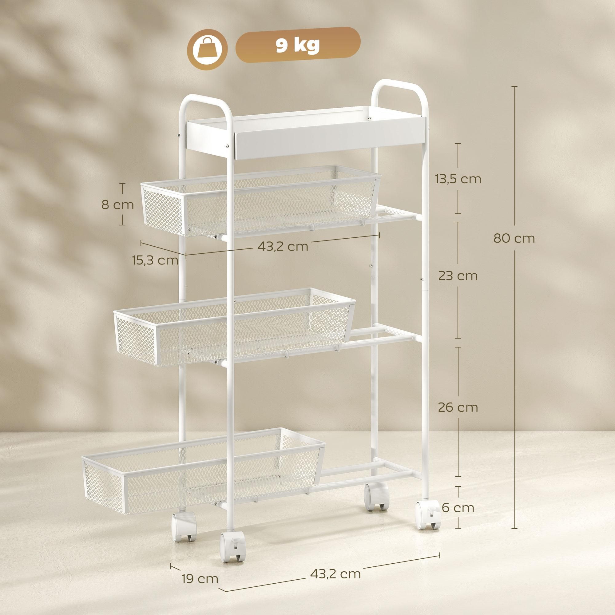 schmal Rollen Küchenregal Trolley