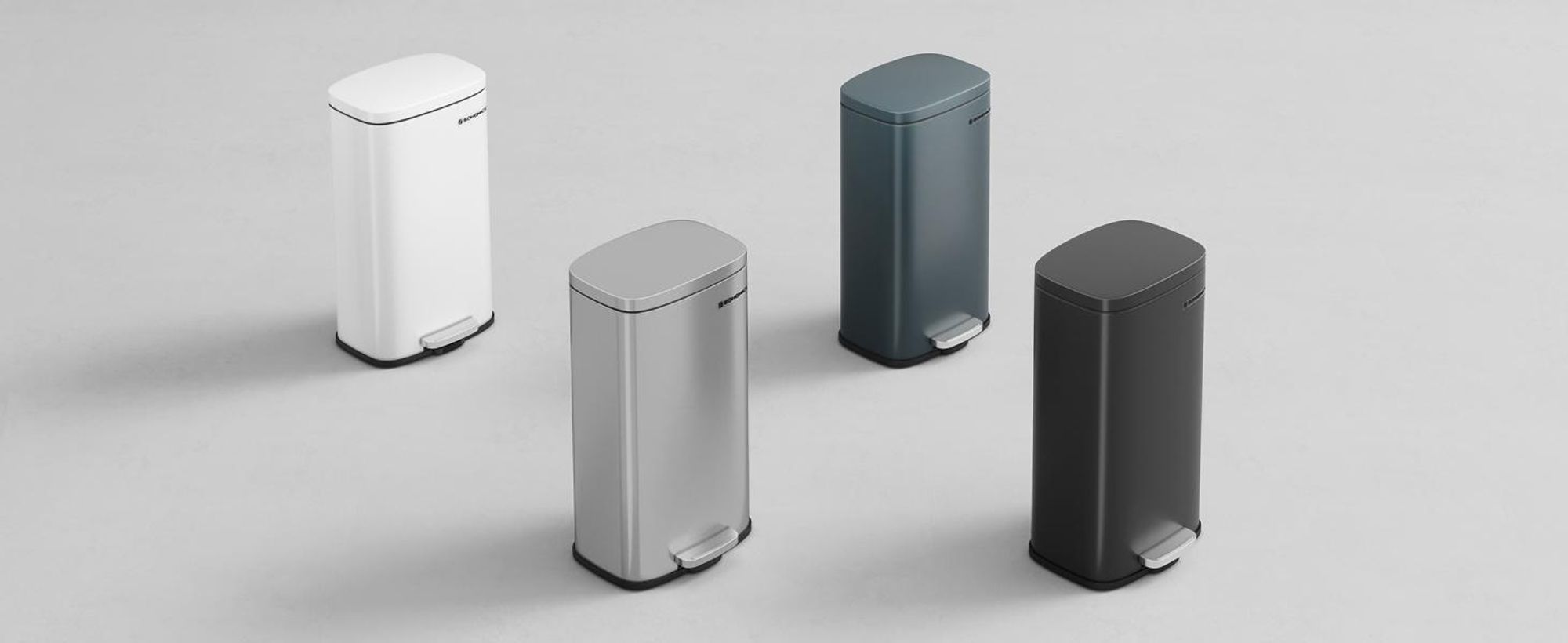 SONGMICS Mülleimer 30L Treteimer Edelstahl mit Deckel und Inneneimer hygienisch und geruchsdicht LTB03NL