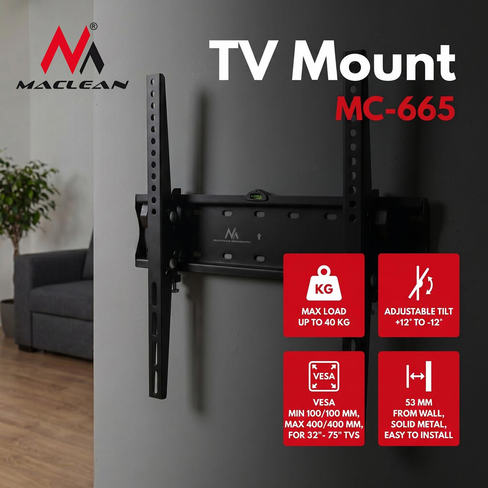 Maclean Brackets LCD LED Plasma TV Halterung 32-55" MC-665