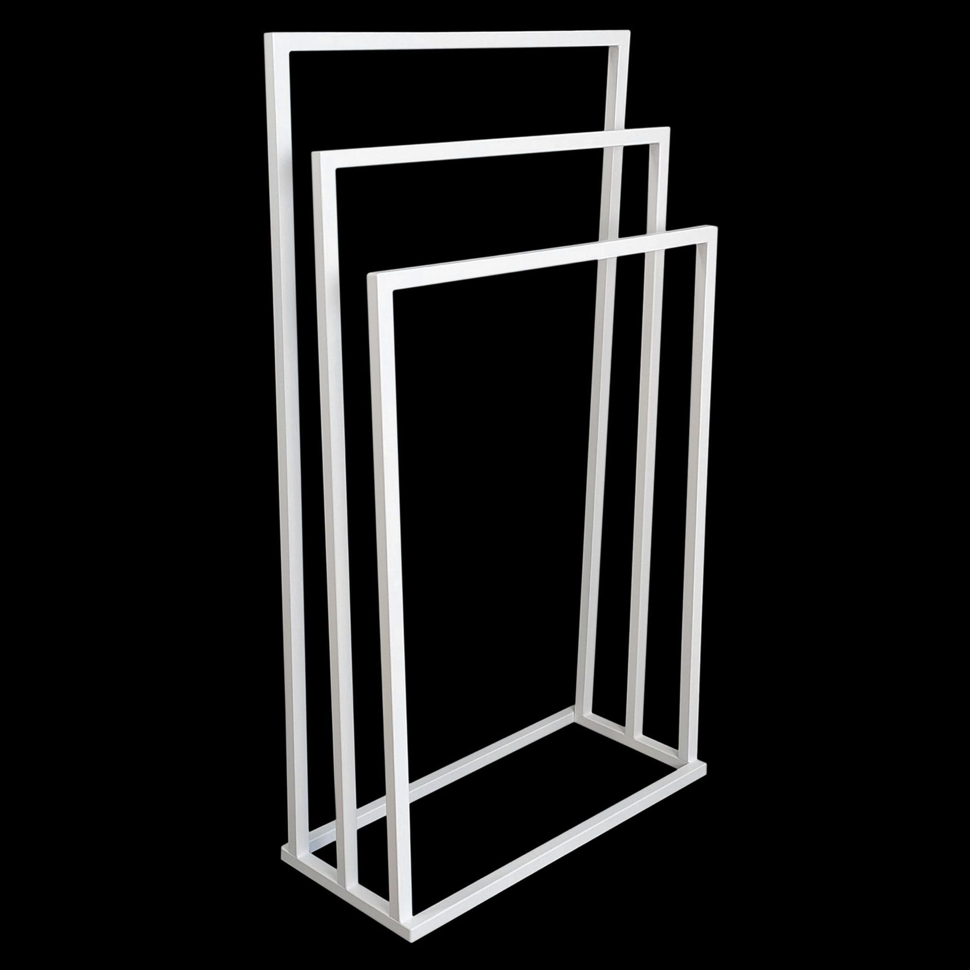 HMP porta asciugamani da terra 3 bracci stabile – metallo bianco opaco loft bagno stand asciugamani per bagno hotel spa