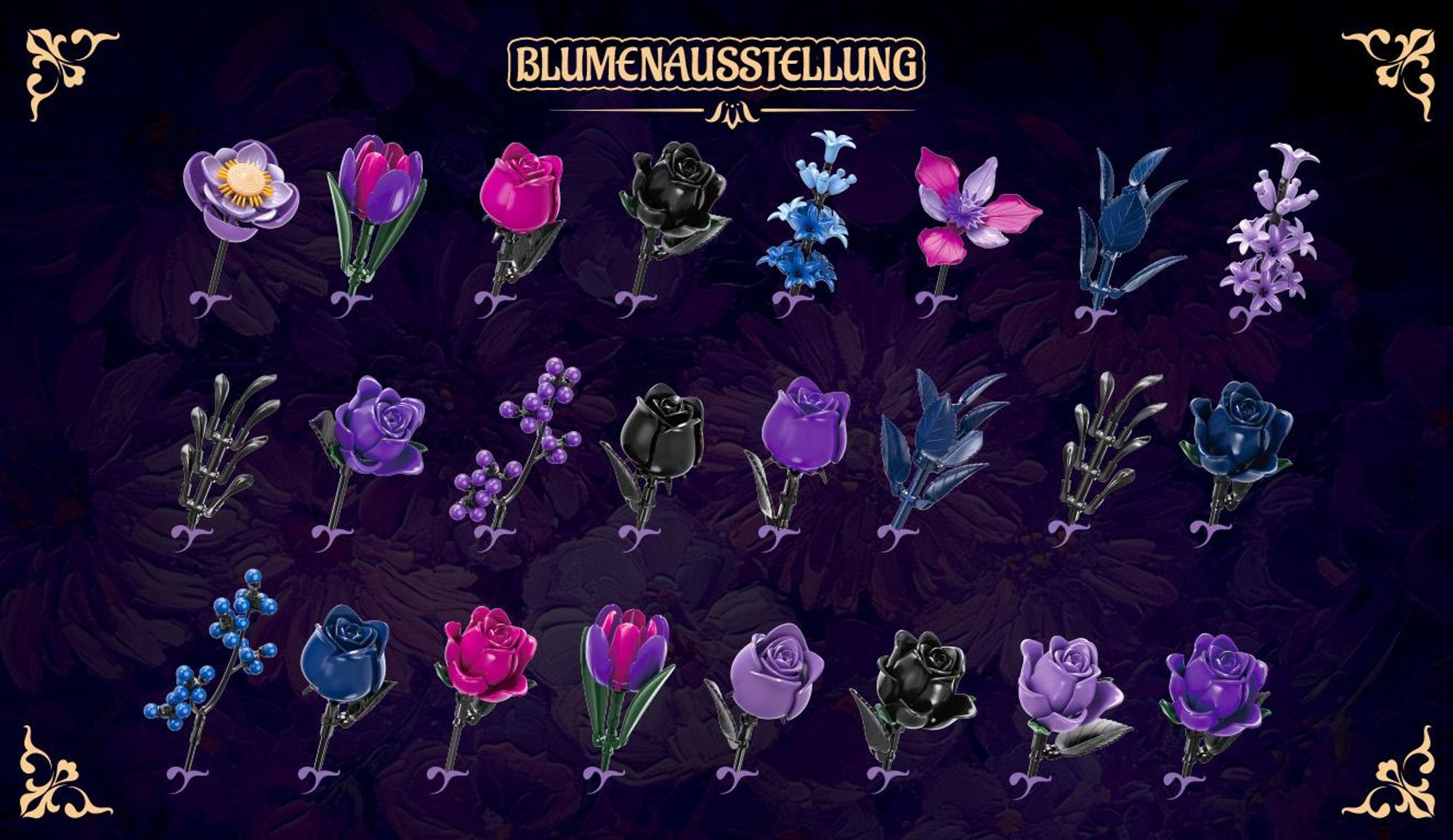 Spielzeug-Adventskalender Blumen Adventskalender 2026 für Frauen – 24 Tage Bauset klemmbausteine