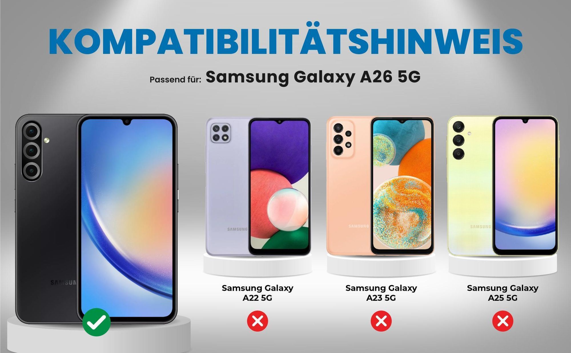 Kompatibilitätshinweise Hülle für Samsung Galaxy A26 5G