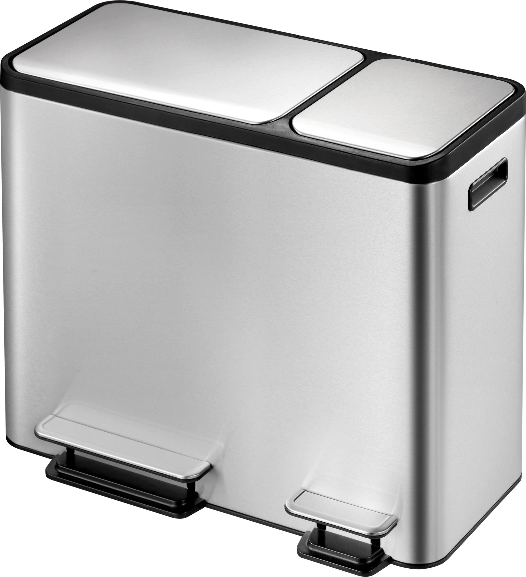 EKO - EcoCasa Recycler Treteimer 30+15 Liter - Stainless steel Plastic  - Matt Edelstahl