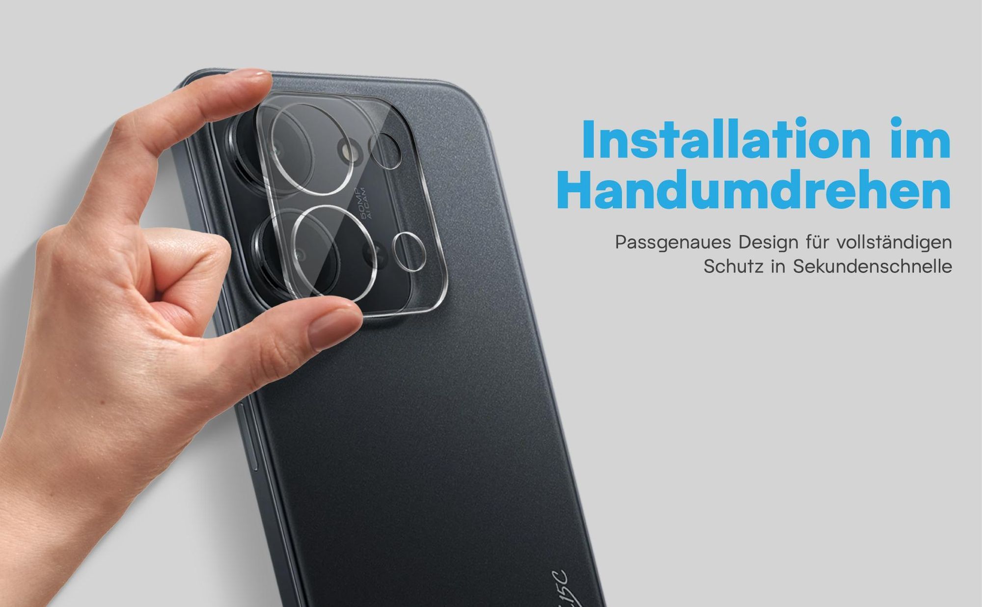 2x Kameraschutz aus 9H Glas für Xiaomi Redmi 15C in passgenauem Design