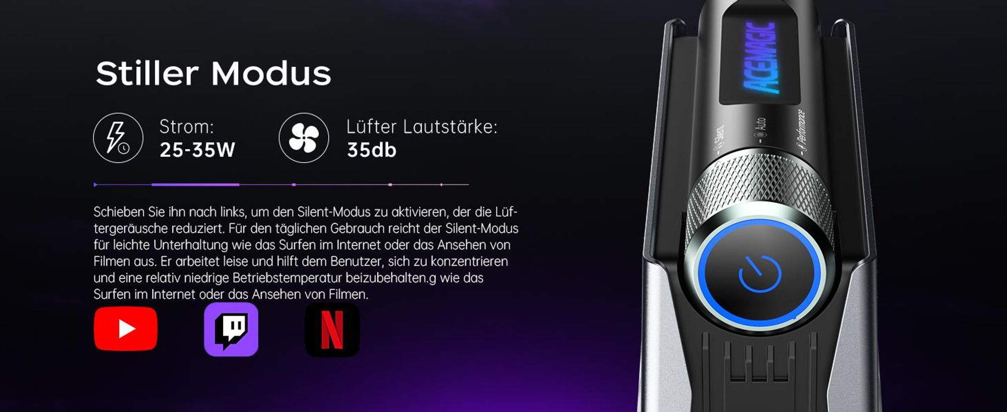 ACEMAGIC S3A Gaming Mini PC,AMD Ryzen 7 H 255(Bis zu 4,9 GHz),16GB RAM LPDDR5 512GB SSD, AMD Radeon 780M Grafik,3 Leistungsmodi, WiFi 6
