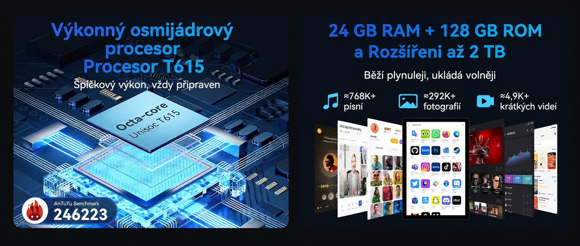 T90 Android 16 tablet s klávesnicí a stylusem - 11"tablet, 24+128GB/2TB TF,1920x1200FHD+, osmijádrový procesor, 8000 mAh, Face ID, 13MP+5MP,GPS