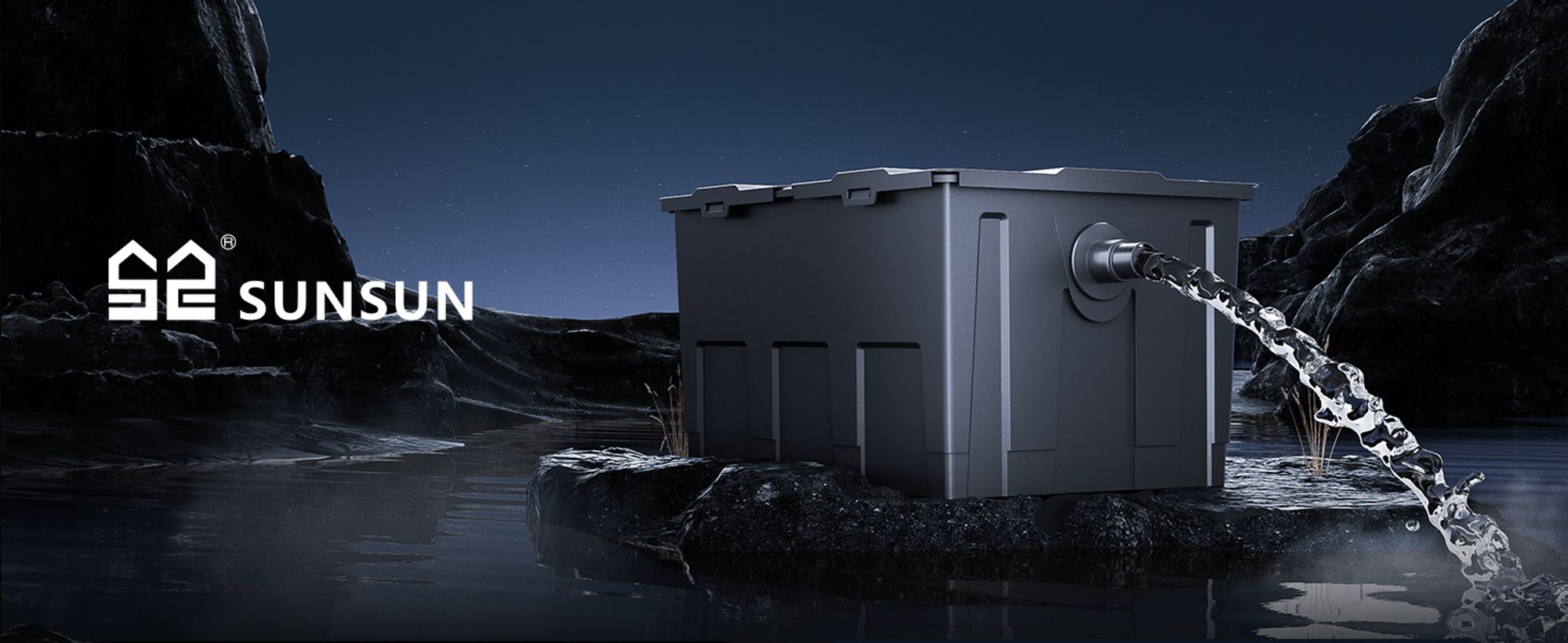 SunSun CBF-550  Teichfilter bis 60.000L Teichvolumen bis 12000 l/h 1 Kammer-System Durchlauffilter Teich Filter Biofilter Koiteich