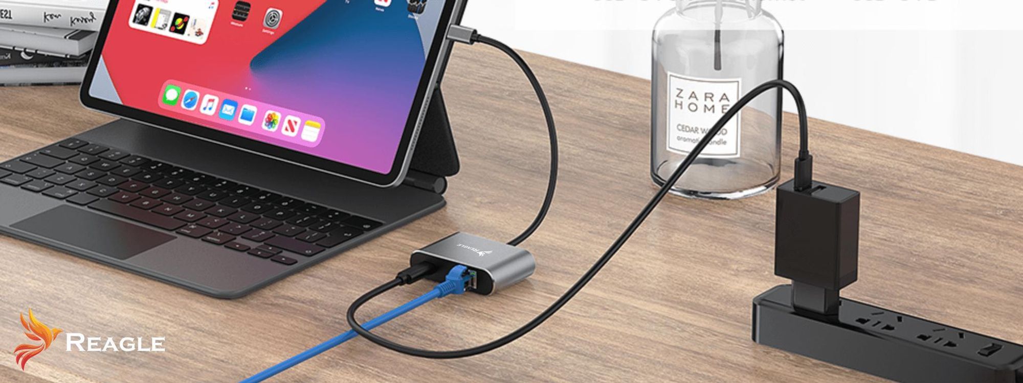 Adapter Usb-C Ethernet Adapter Netzwerkkarte Usb Lan Rj45 2.5G Pd100W Reagle