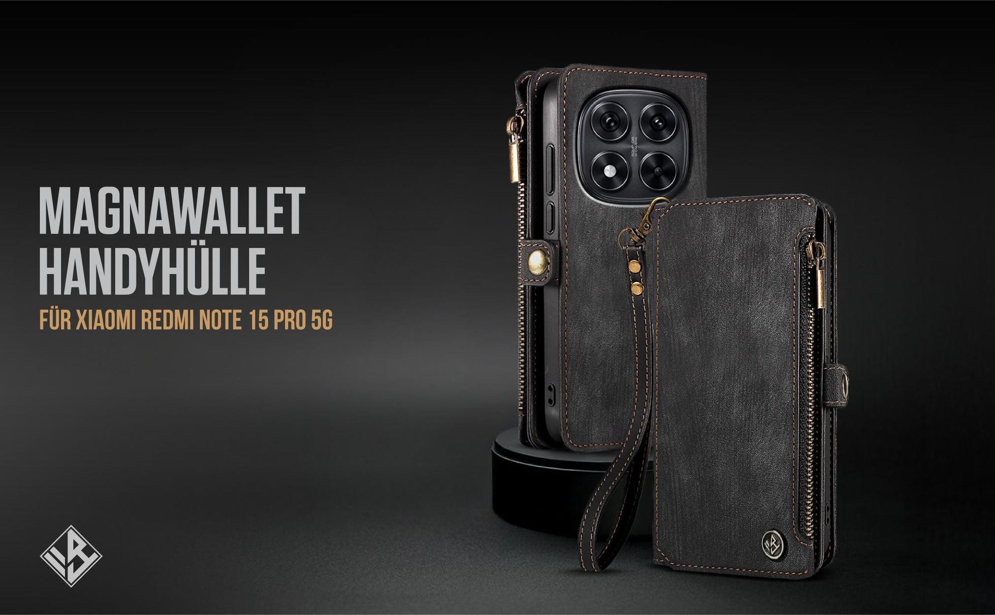 Klappbare Geldbeutel Handyhülle mit Handschlaufe für Xiaomi Redmi Note 15 Pro 5G