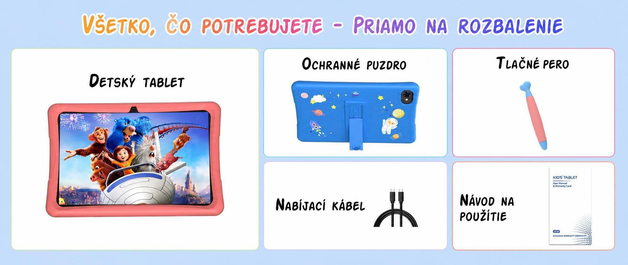 Tabwee K10 Kids 10.1" Rosa Tablet, Google Kids Space, 4GB RAM+64GB ROM, Android 15 WiFi Tablet für Kind mit Kindgerechte Hülle und Stift, 5000mAh