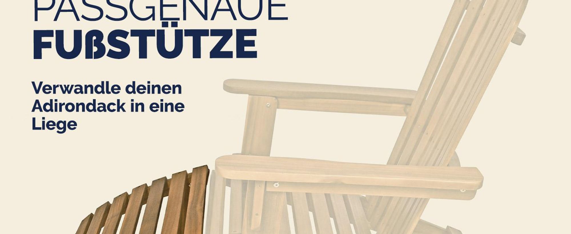 CASARIA® Fußhocker Holz Outdoor wetterfest 160kg Belastbarkeit Holzstreben Garten Balkon Terrasse Adirondack Liege Stuhl Sonnenliege Braun Akazie