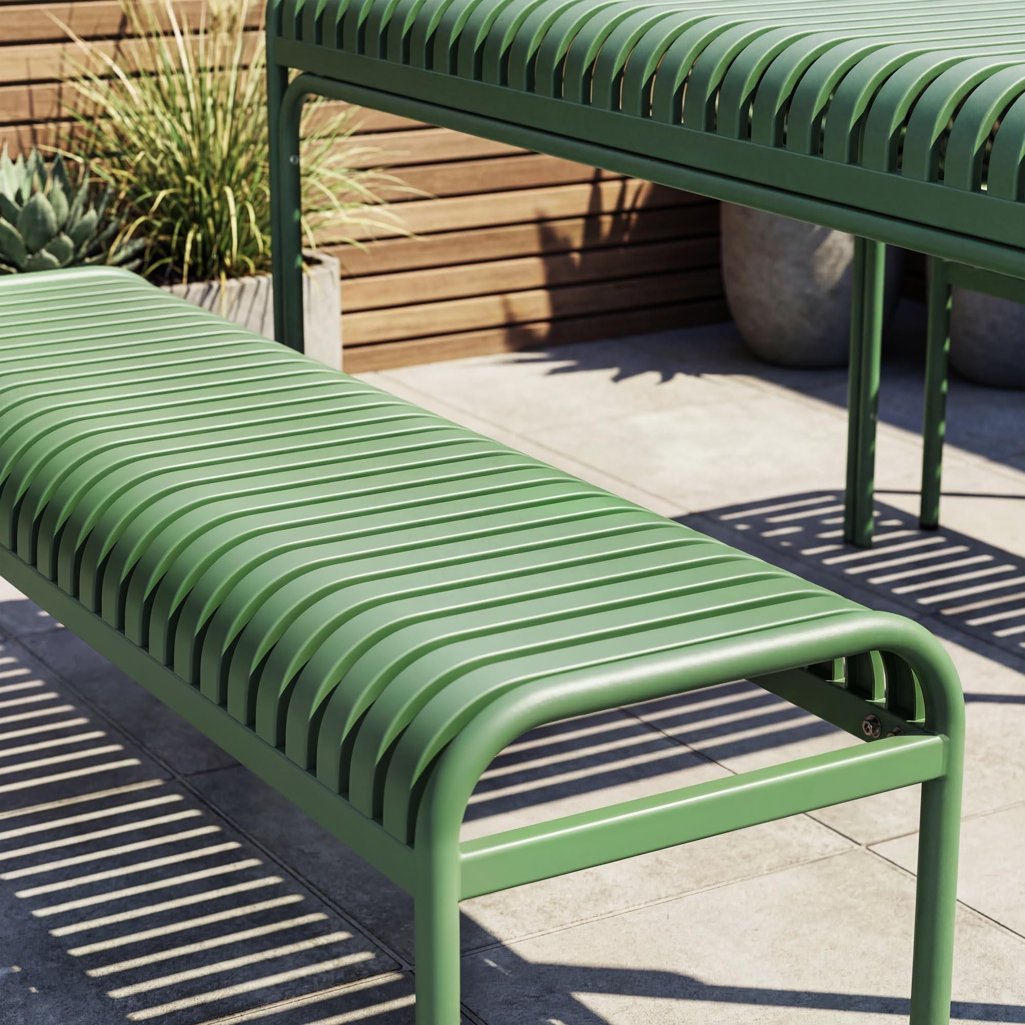 di volio Gartenbank BAISO - Metallbank für Terrasse & Garten, 130 cm, wetterfest grün