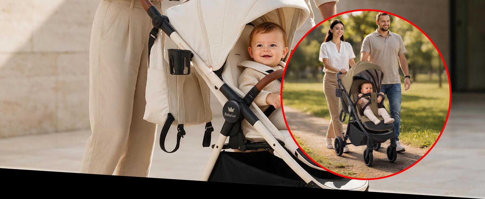 BabyLux ROMBO Kinderwagen Leichte Kinderwagenabdeckung Stoßdämpfende Tasche