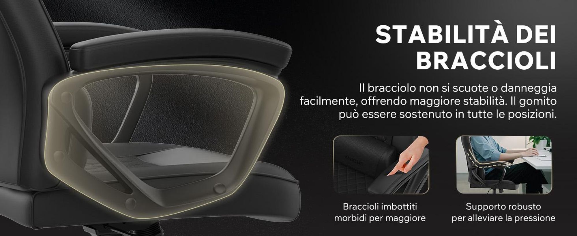 SENSE7 Knight Sedia da gaming in Pelle finta nero-grigio - Sedia da ufficio ergonomica Sedia da scrivania per PC Sedia da gaming Funzione oscillante Gamer 120 kg