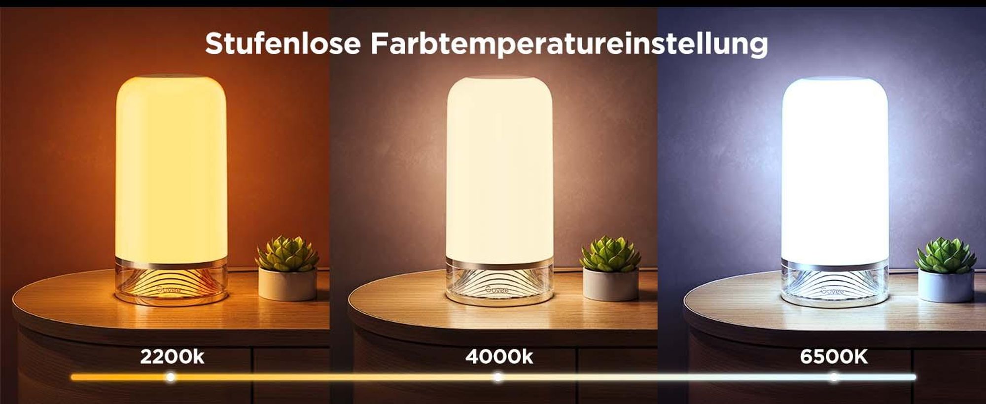 Govee LED Tischlampe, Nachttischlampe Touch Dimmbar RGBICWW, Steuerung von Alexa mit 64 Szenenmodi