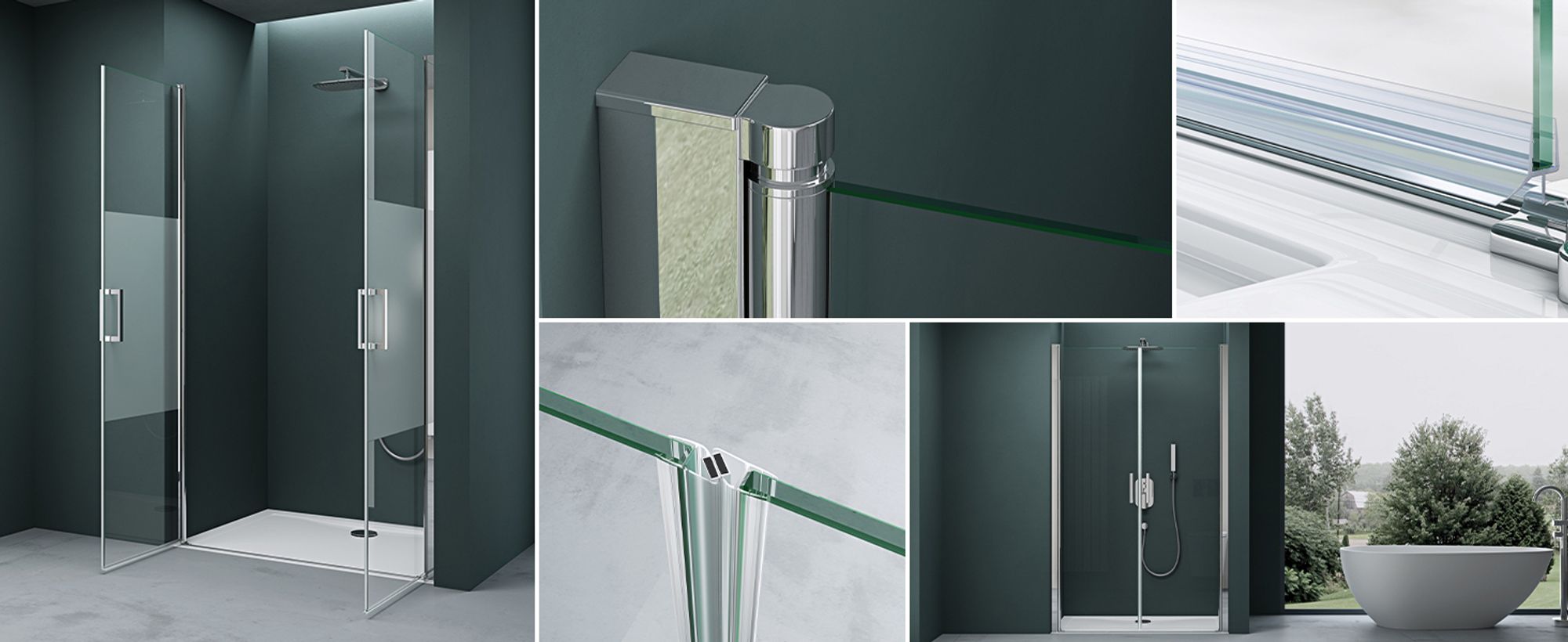 Mai & Mai Duschtür Nischentür dusche Duschabtrennung Duschkabine Schwingtür 180° Doppeltür 6mm ESG Nano-Beschichtung Vollsatiniert mit Hebe- und Senkmechanismus 100x195cm Ter24VS