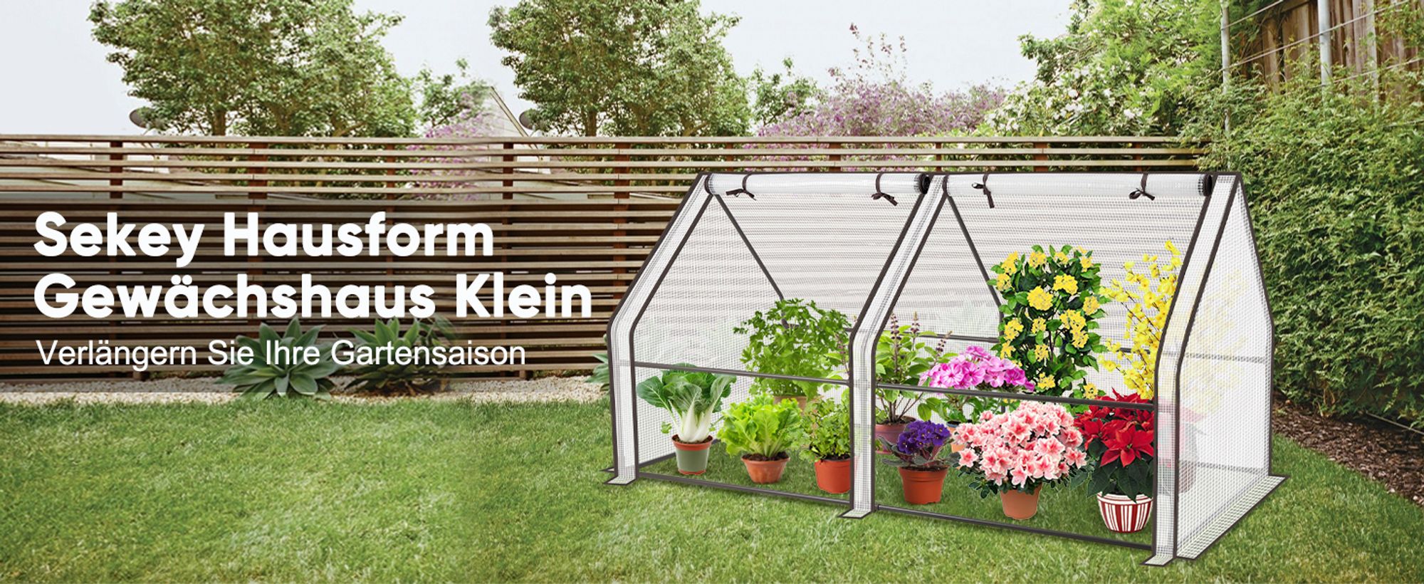 Sekey Garden Frühbeet 180 x 90 x 90 cm Mini Gewächshaus Frühbeetkasten