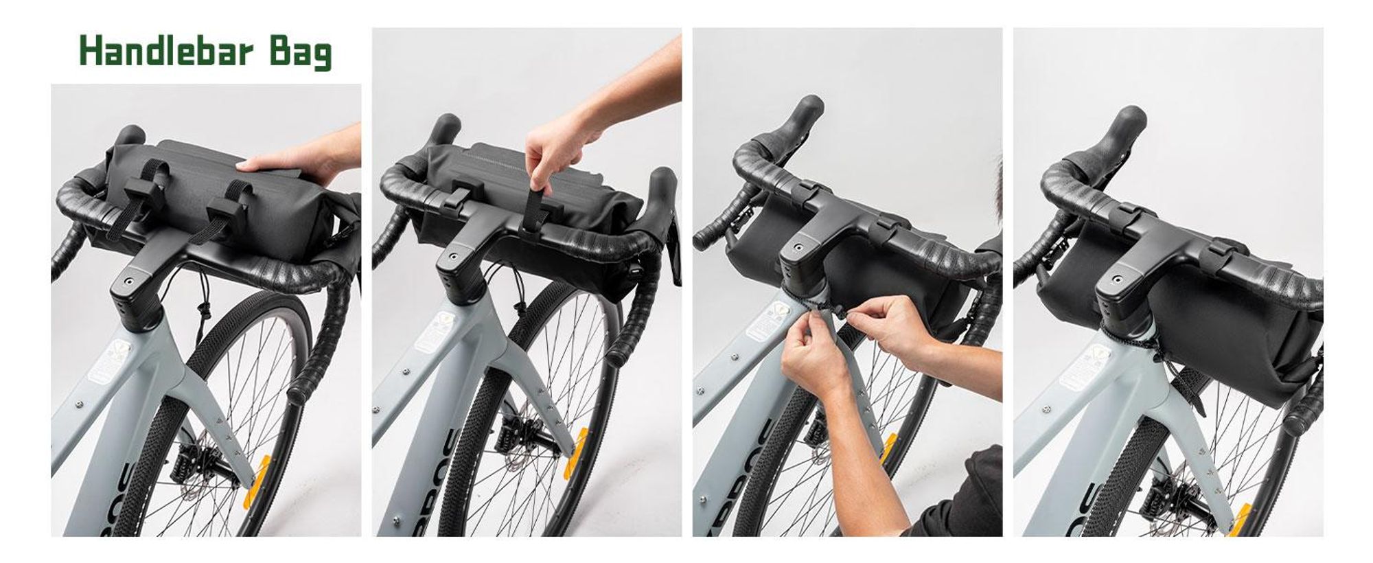 ROCKBROS Bikepacking Taschen Set 5-teilig wasserdicht mit Lenkertasche Rahmentaschen Gabeltasche und Satteltasche Schwarz