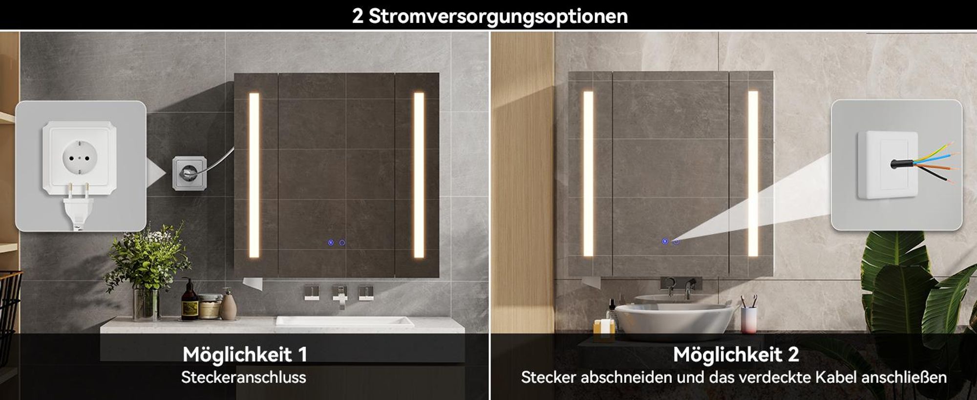 Puluomis Spiegelschrank Bad 70cm mit 3 färbiger dimmbarer Beleuchtung, Gewebebox Fach, Antibeschlag Badezimmerschrank Wandschrank Badezimmer Weiß