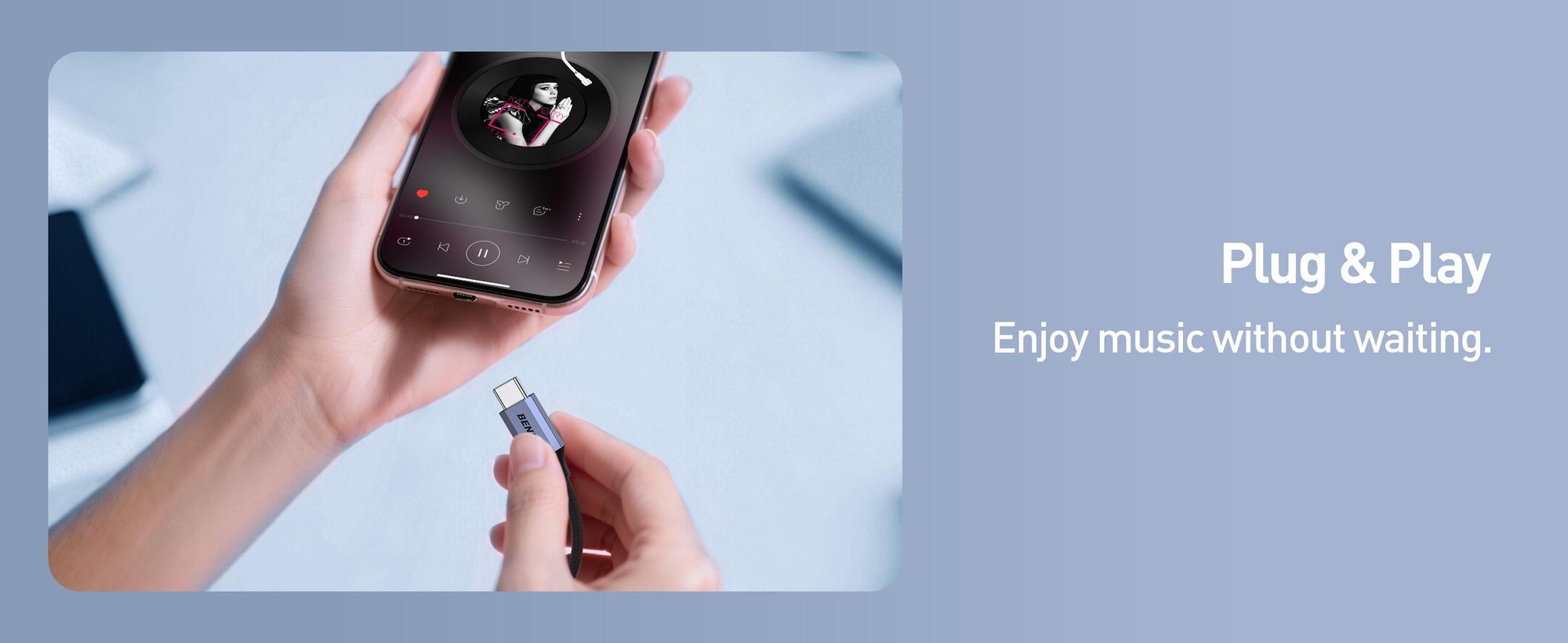 BENFEI Kabeladapter USB C auf 3.5mm Audio Adapter Kabel mit DAC