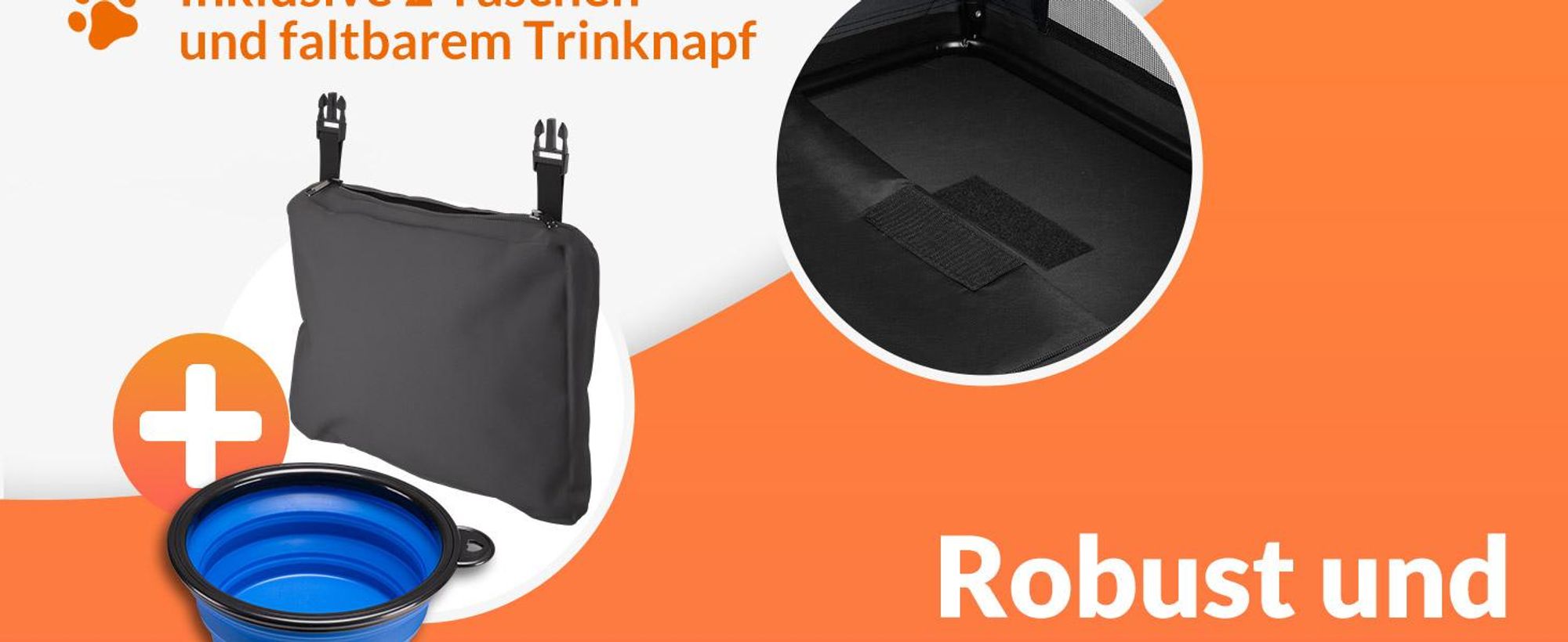 Faltbare Hundetransportbox M 60x42x44 cm mit Liegedecke und Trinknapf