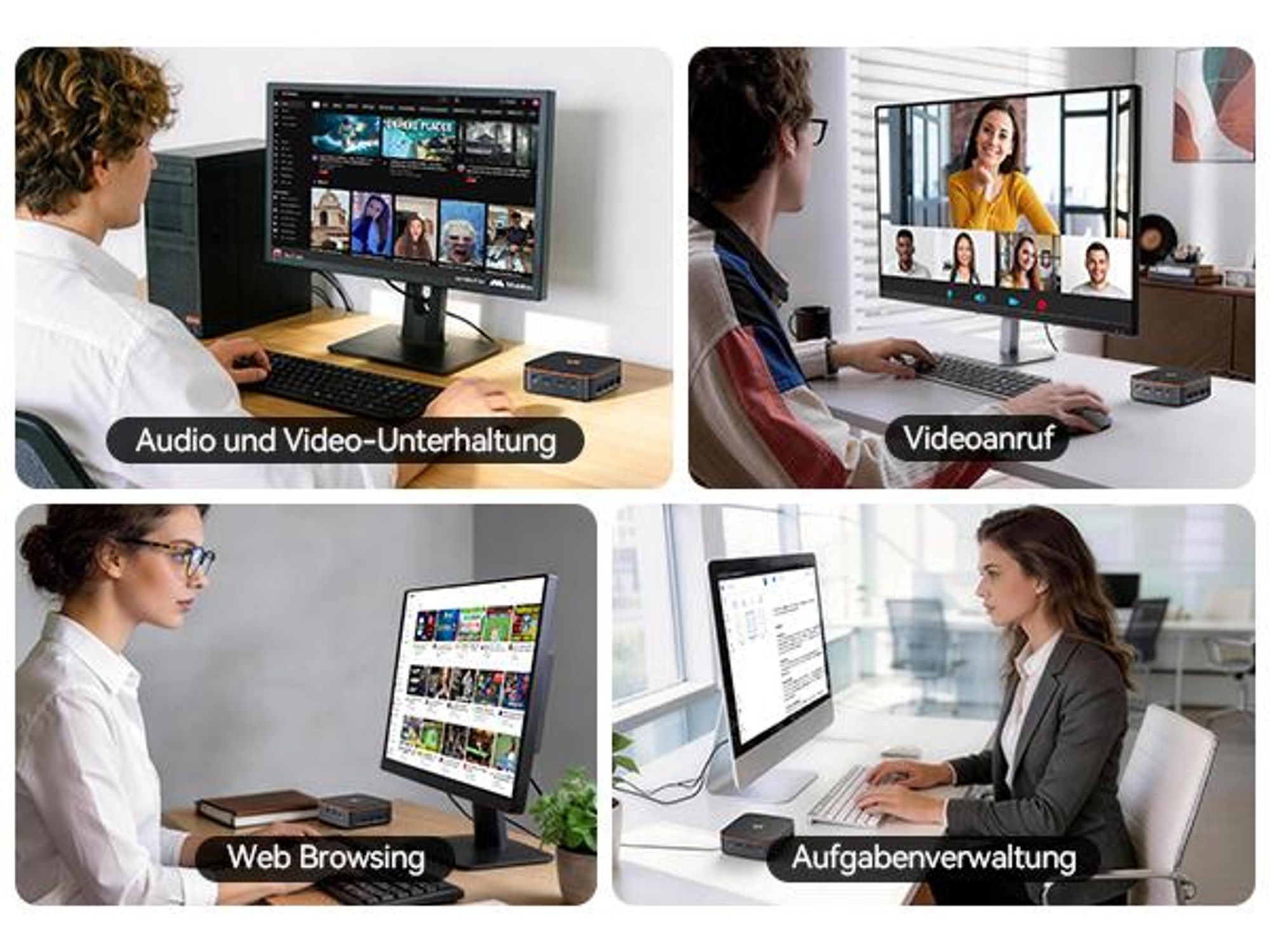 Blackview-Huidun H50 Mini-PC mit AMD Ryzen 3300U, Vega 6 Grafik, 16GB RAM, 512GB SSD, 4K-Ausgabe & ultrakompaktem 0,35L-Design