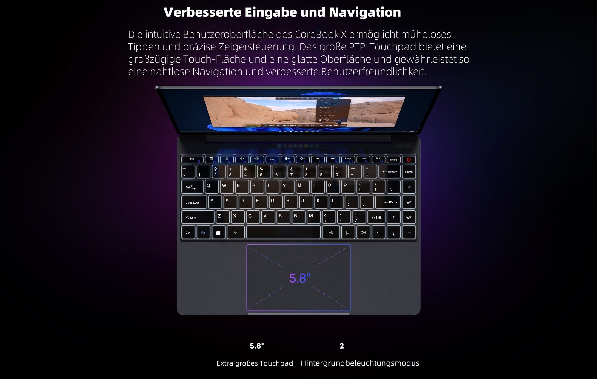 Laptop CHUWI CoreBook X - Prozessor Intel Core i3-1220P 14" Bildschirm Windows 11 16GB+512GB 4000mAh Akku - Grau