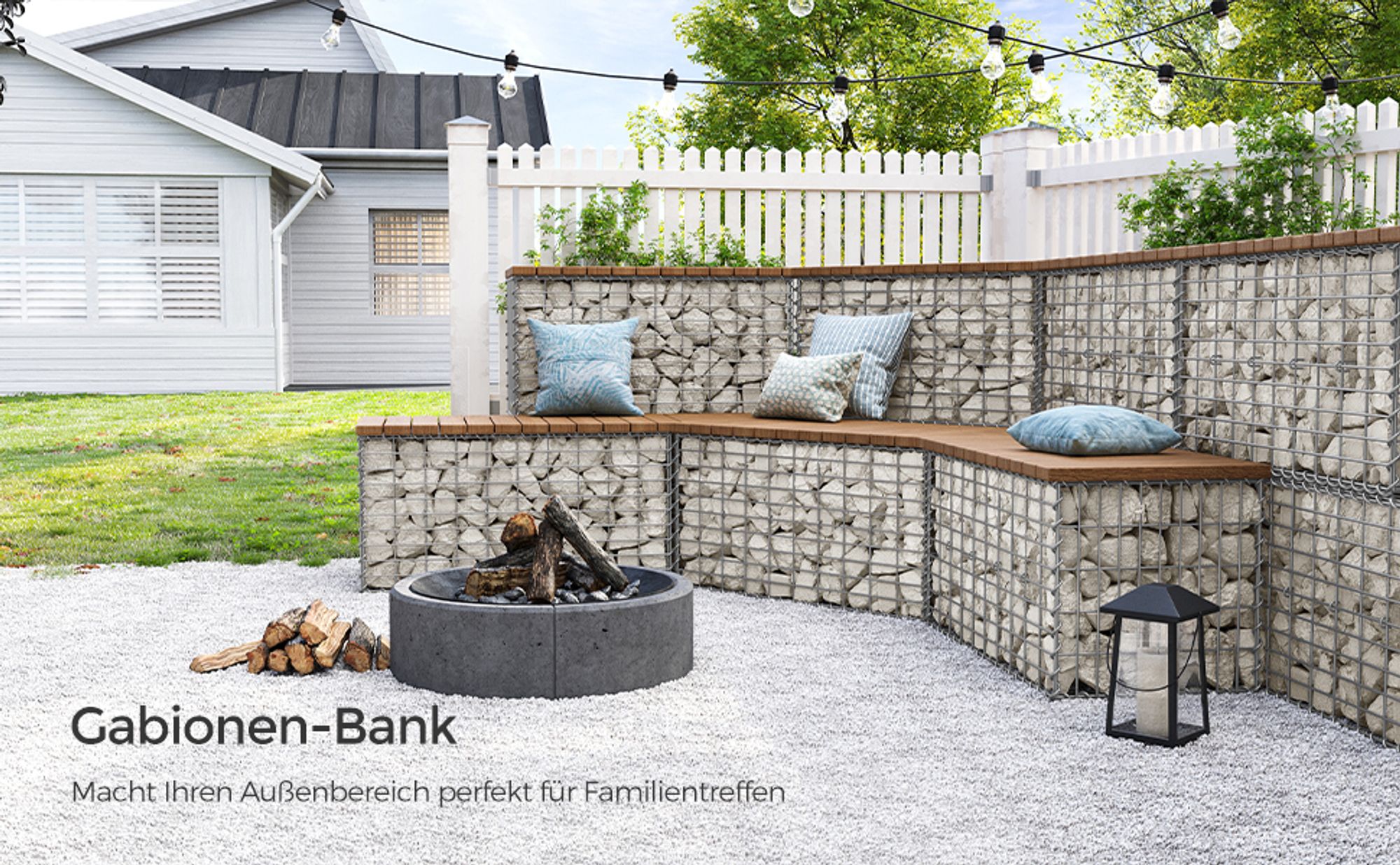 SONGMICS 3 Stück Gabione 100 x 50 x 50 cm Steinkorb für Gartenzaun Silvern GGB355