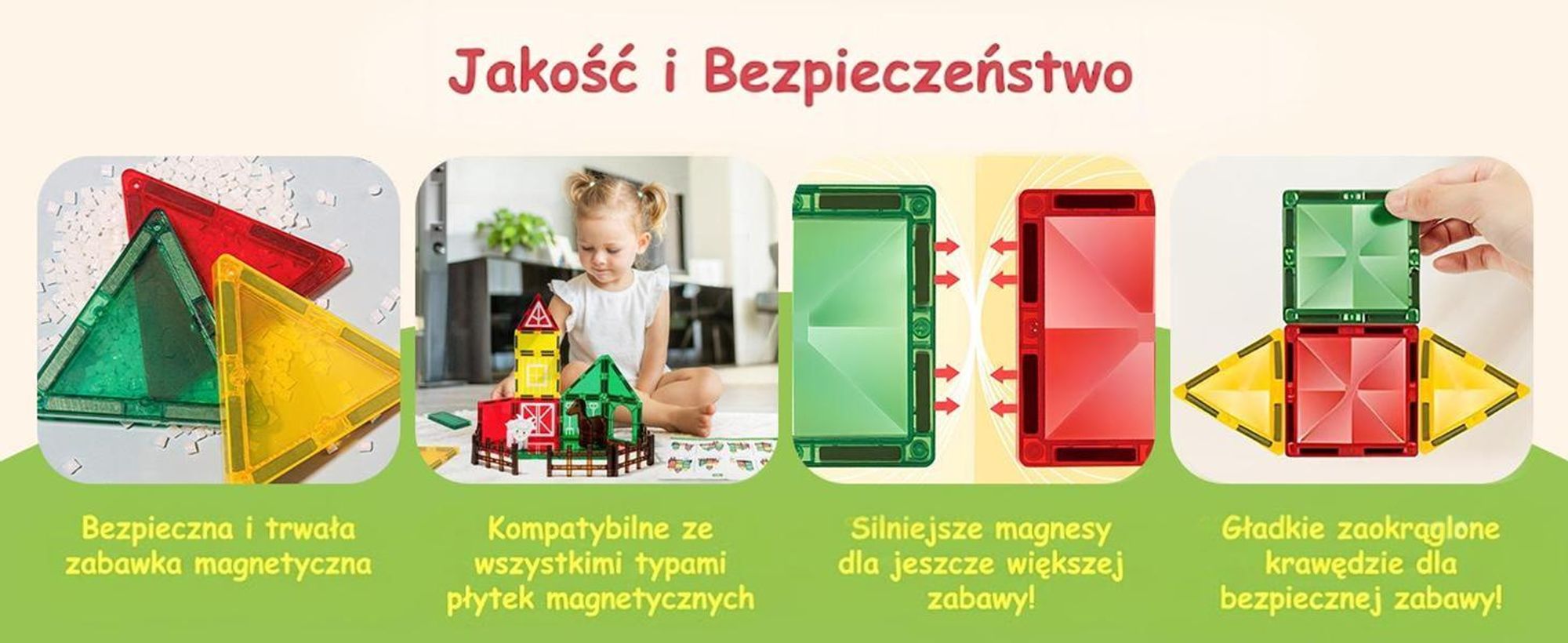 Olvy Magnetyczne klocki konstrukcyjne Zabawki Montessori 80 sztuk - Magnetyczne płytki dla dzieci - Magnetyczne klocki konstrukcyjne - Magnetyczna zabawka konstrukcyjna, Magna, Farma